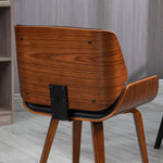 Set di 2 sedie da pranzo stile vintage seduta rivestimento sintetico 53l x 54P x 81H cm nero marrone