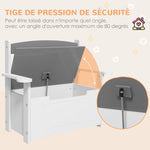 Coffre à jouets pour enfants 2 en 1 et banc avec dossier et accoudoirs - vérin pneumatique 68,5L x 34l x 58H cm