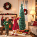Sapin de Noël artificiel 180 cm, arbre de Noël slim, 321 pointes, facile à monter et ranger, pour maison bureau, vert