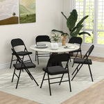 Lot de 6 chaises pliantes chaises de salle à manger portables cadre en acier 45 x 46 x 78 cm noir