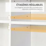 Étagère Rangement CD/DVD Meuble de Rangement pour 1116 CDs 36 Compartiments réglables en Hauteur Blanc