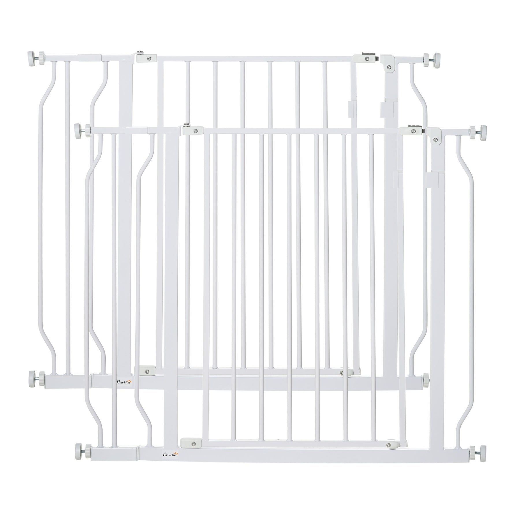 Lot de 2 barrières de sécurité pour animal longueur réglable escaliers couloirs portes sans perçage en acier ABS