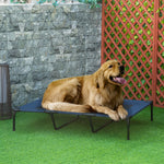 Lit sur pieds XXL pour chien chat lit de camp animal 122L x 92l x 23H cm bleu foncé