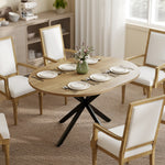 Tavolo da pranzo ovale allungabile per 4-6 persone, tavolo da cucina con allunga 100-135 cm, effetto legno naturale