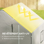 Bâche de remplacement pour serre de jardin 140 x 143 x 190 cm avec fenêtre et porte à fermeture éclair anti-UV