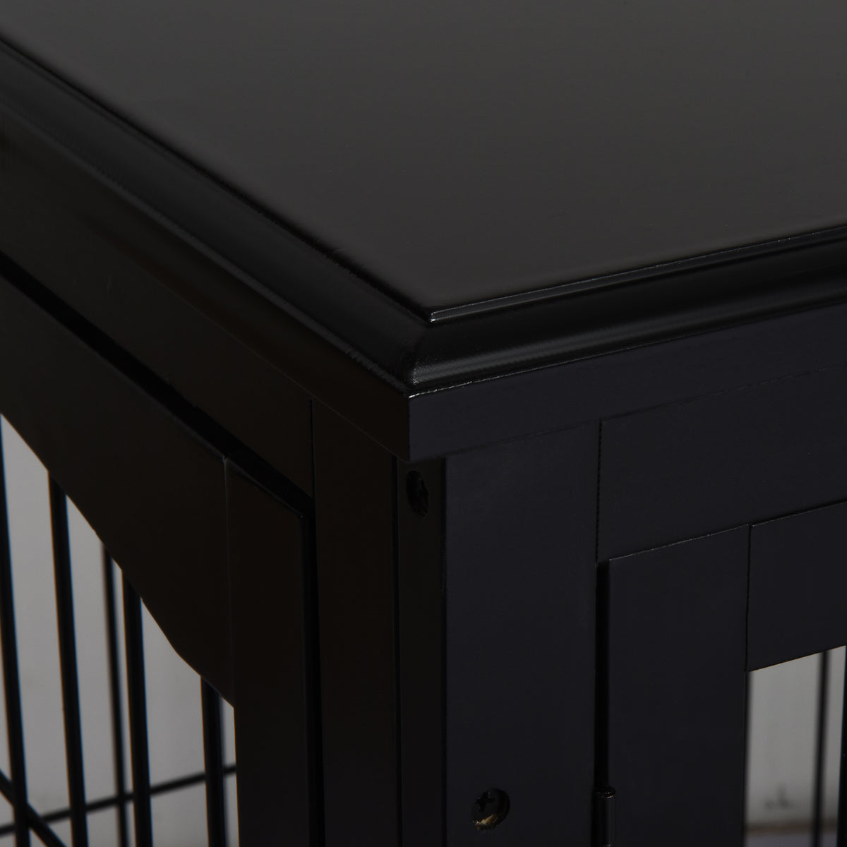 Cage pour chien animaux meuble cage chien intérieur en bois MDF classe E1 3 portes verrouillables max. 30 Kg dim. 81L x 58l x 66H cm noir