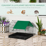Gabbia recinto per conigli piccoli animali roditori interno o esterno con telo di protezione incluso - 90 x 75 x 75 cm