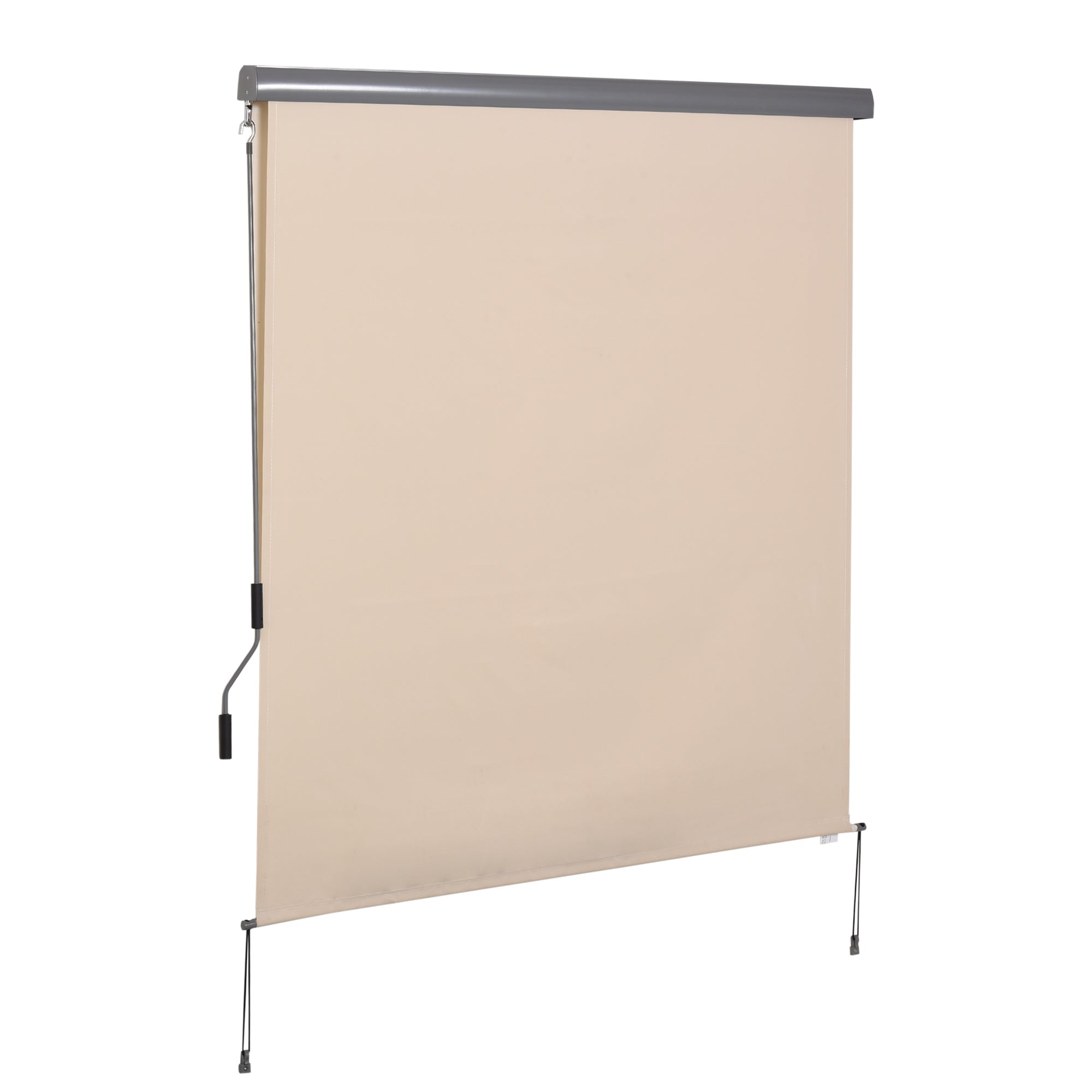 Store extérieur enrouleur 2,5 x 1,6 m avec manivelle, aluminium et polyester 280g/m² anti-UV50+, crème