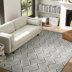 Tapis salon 200 x 140 cm poils courts lavable en machine hypoallergénique pour salon, chambre à coucher, bureau, gris