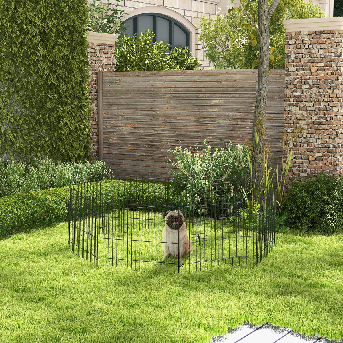 Recinto per cuccioli animali domestici cani conigli roditori piccoli int./est. diametro 180 pannelli 71x61cm nero