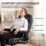 Chaise bureau ergonomique fauteuil de bureau accoudoirs relevables hauteur réglable fonction bascule noir