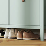 Meuble à chaussures 20 paires, armoire à chaussures avec 4 tiroirs rabattables, étagères amovibles et réglables, vert