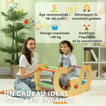 2 en 1 Arche escalade enfants 18 à 48 mois, chaise à bascule arc-en-ciel pour garçons & filles, tout-petits