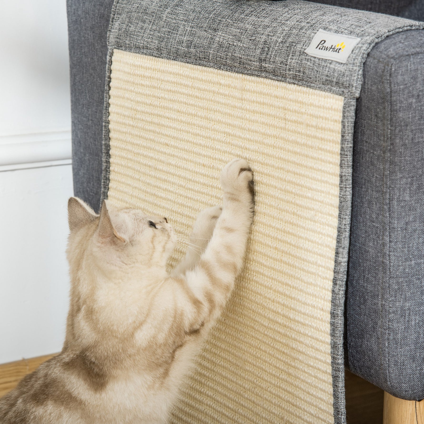 Tapis griffoir Chat Tapis à gratter en sisal Protection canapé Meuble Sol Lot de 2 pcs 130 x 45 cm Gris