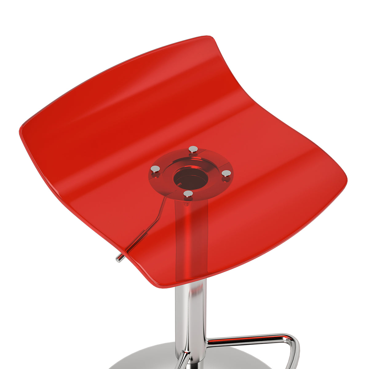 Set di 2 sgabelli da bar dal design contemporaneo, girevoli a 360°, con altezza regolabile e poggiapiedi, 39x39x67-87 cm, rossi